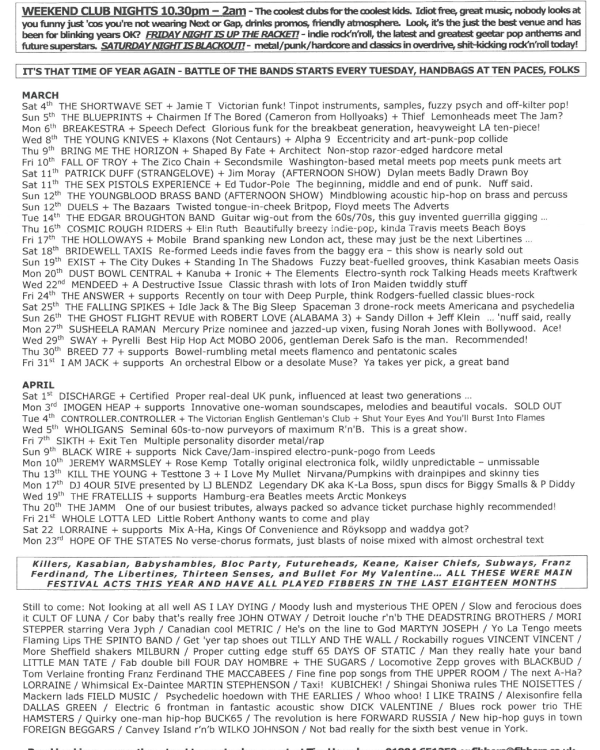 2000 March 'I Saw Ten Thousand Talkers Whose Tongues Were All Broken' listings