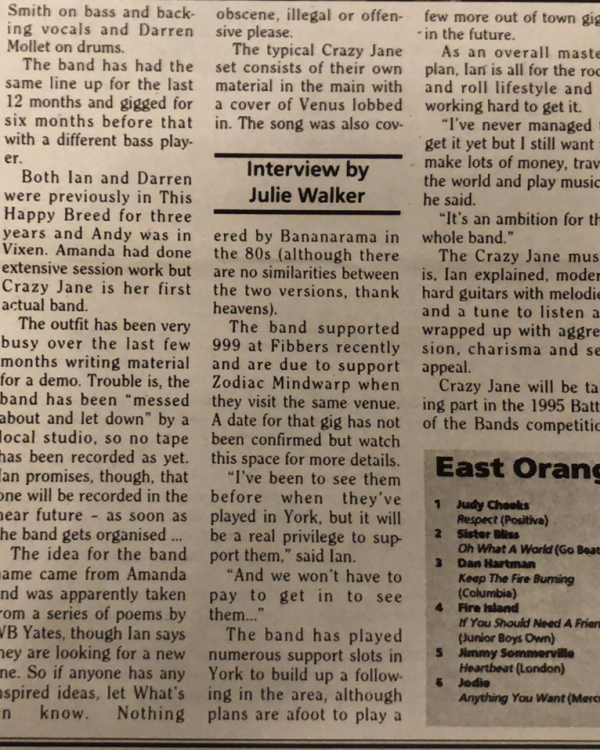 1994 Crazy Jane interview