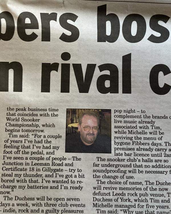 1994 When we took over The Duchess of York in Leeds