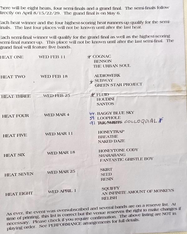 1998 Battle Of The Bands heats