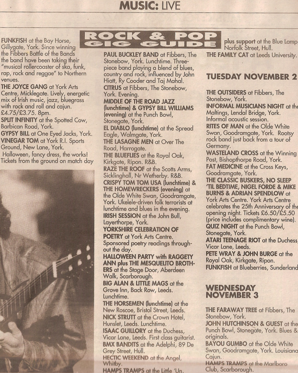 1993 November weekly listings