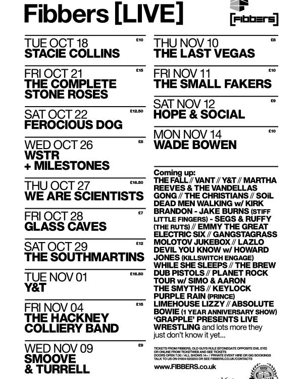 2016 October & November listings