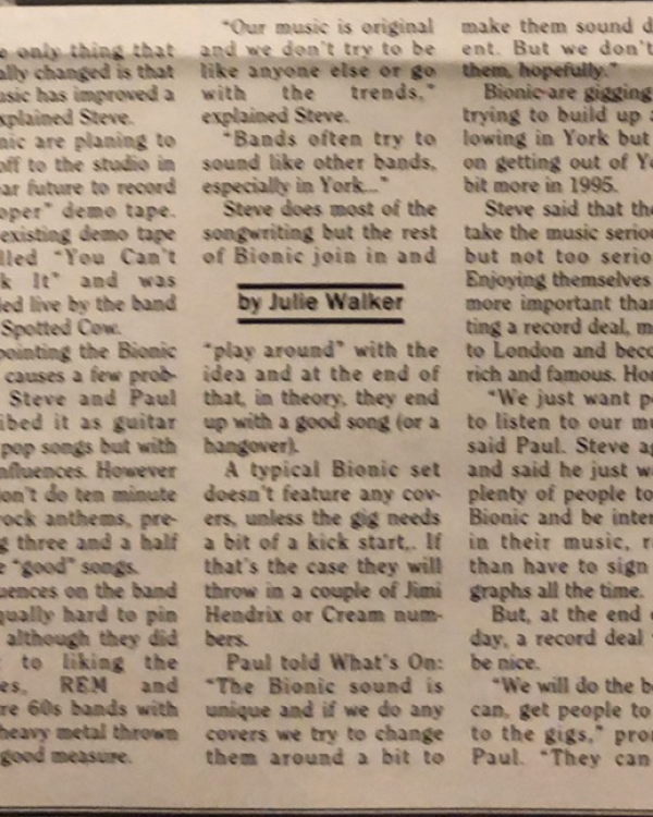 1995 Bionic intervew