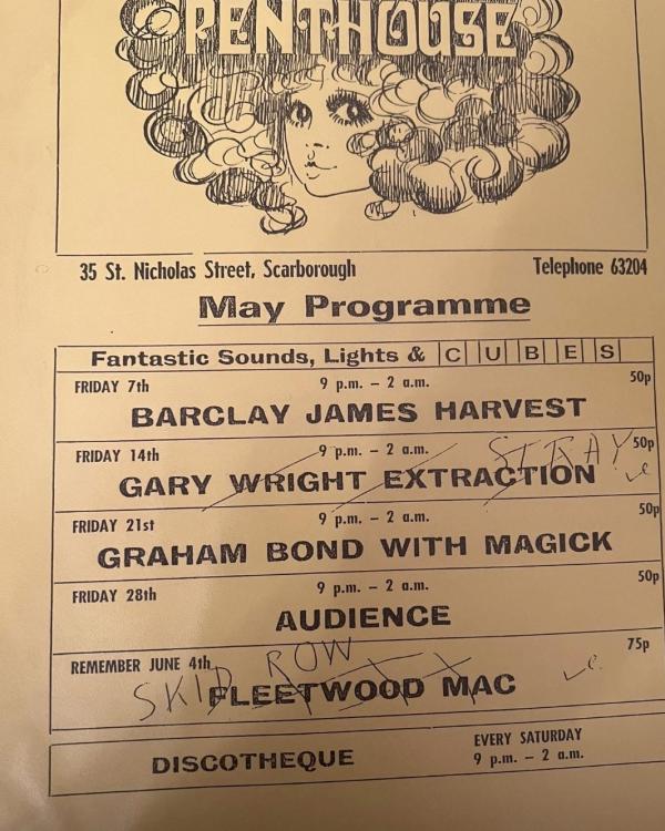 1971 Scarborough Penthouse (the inspiration for Fibbers)