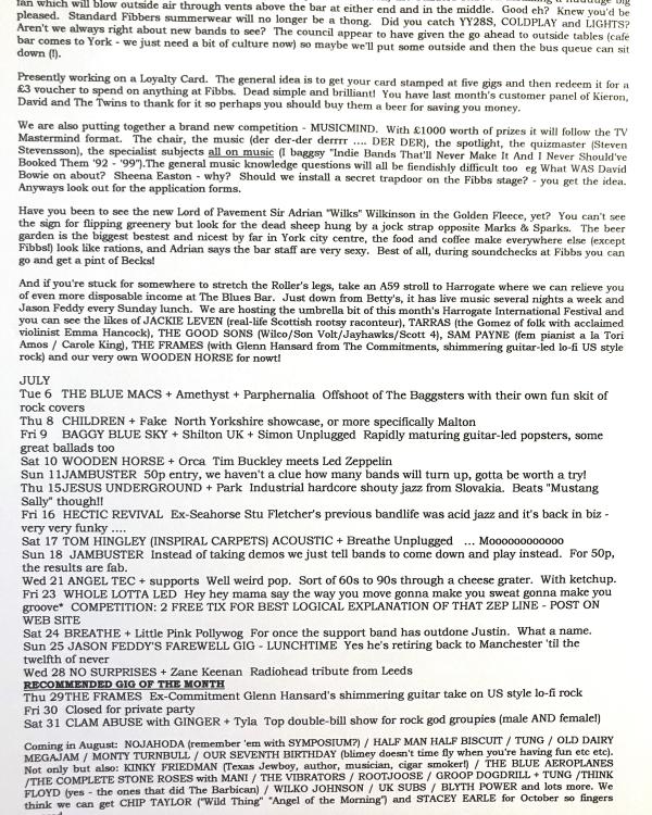 1999 July 'So Who Bit The Wart Off Grandma's Nose' listings