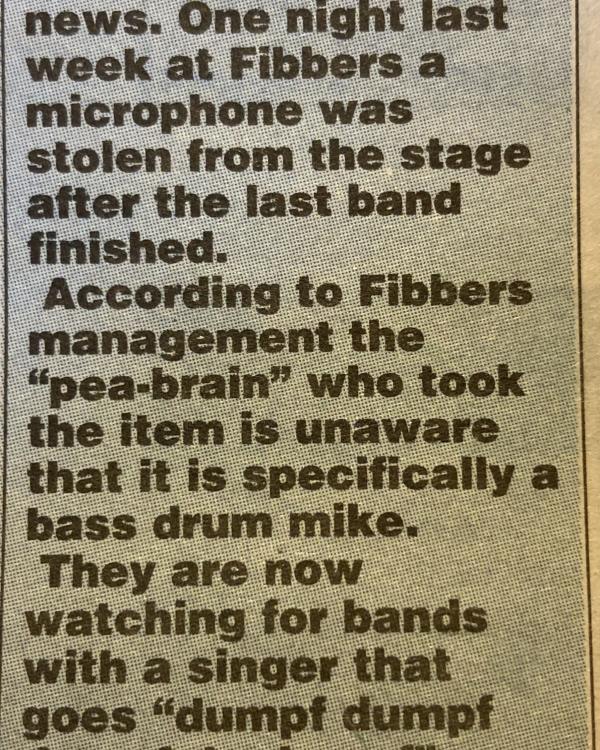 1994 Drum microphone theft