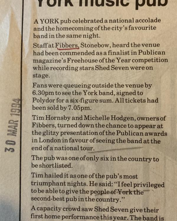 1994 Publican magazine award article (we were the 2nd best pub in the country...)