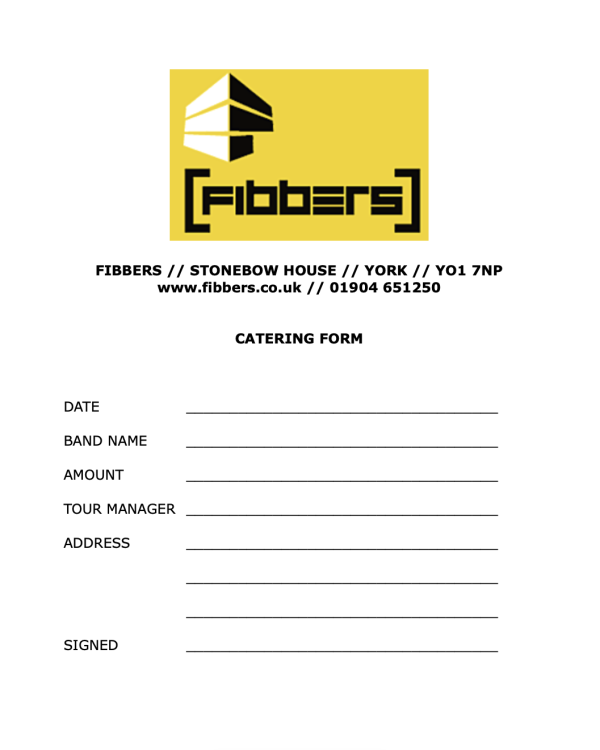 Band catering buyout form