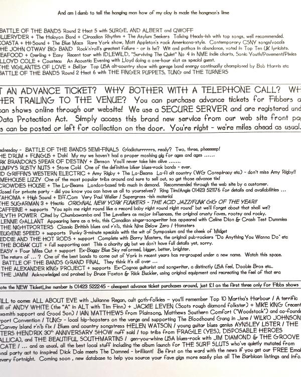2000 May/June 'Am I Dumb Enough To Tell The Hanging Man How Of My Clay Is Made The Hangman's Lime' listings