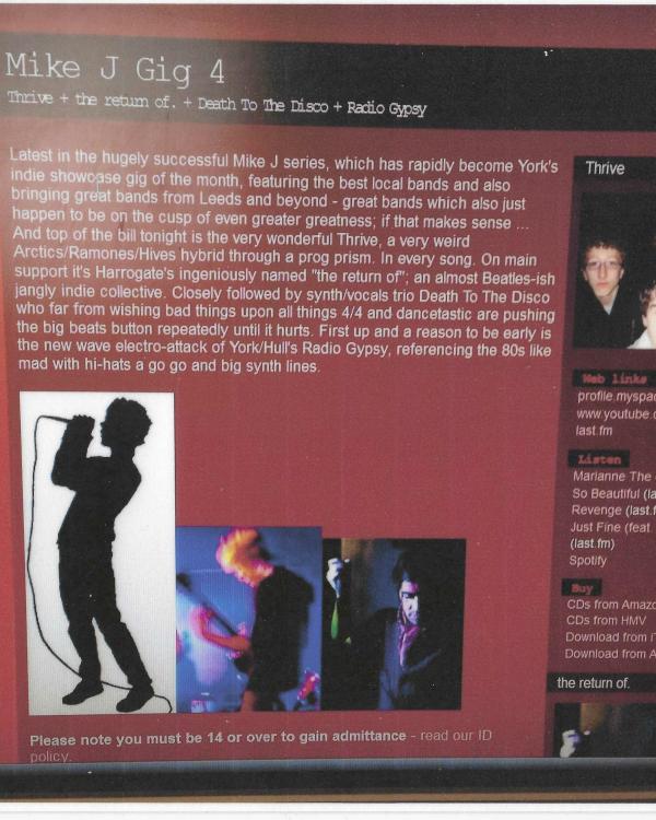 2008 Thrive, The Return Of, Death To The Disco, Radio Gypsy