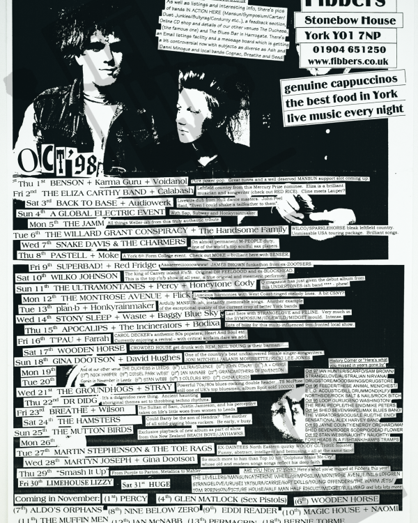 1998 October Cocteau Twins listing