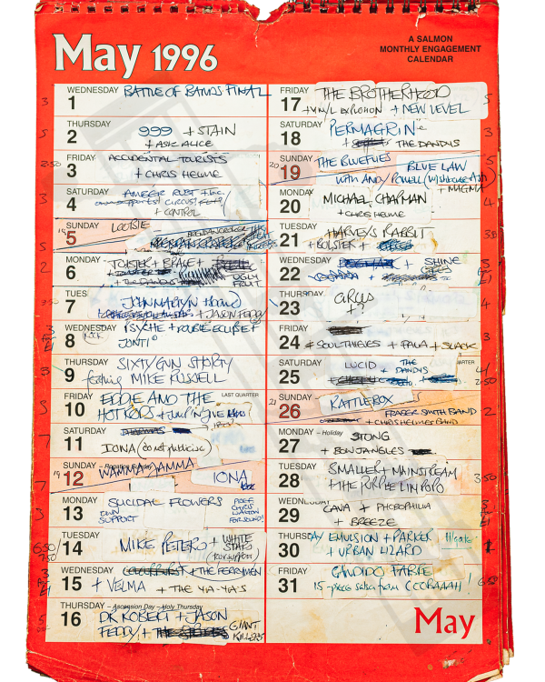 1996 May hand-written office wall calendar