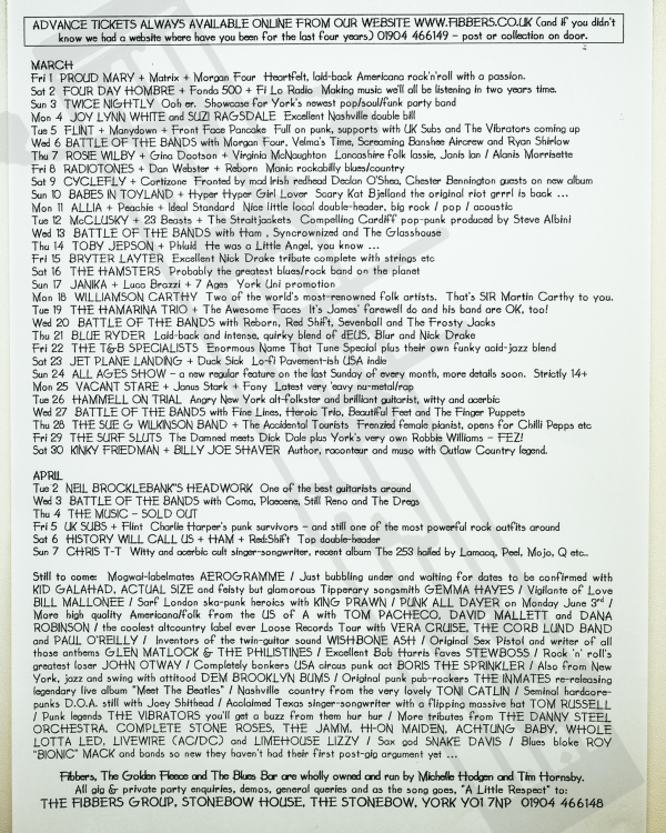 2002 March, April 'Let's not give this one a name' listings