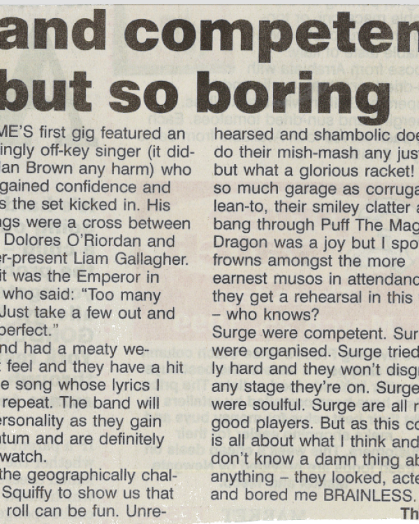 1999 The Rat reviews Squiffy, Surge, Sublime