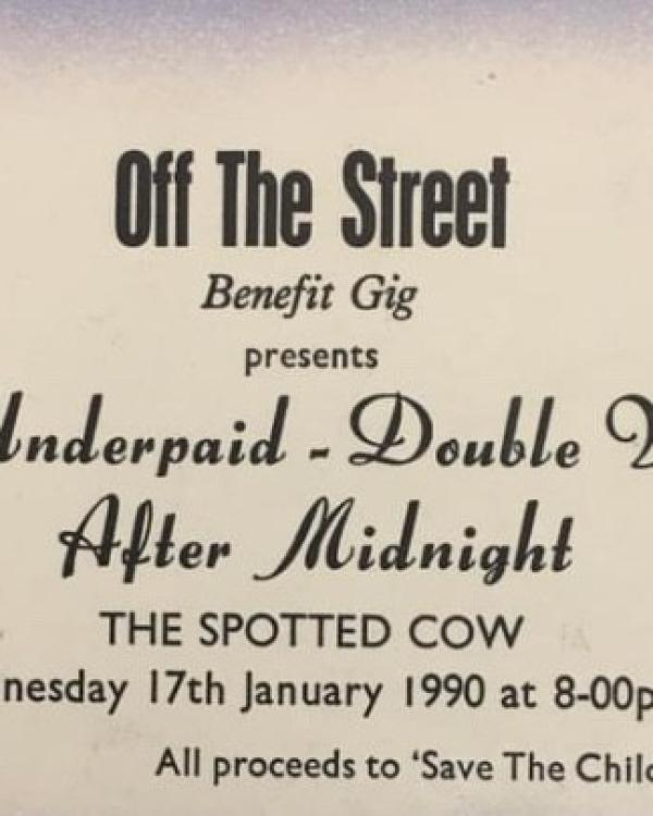 1990 The Underpaid, Double Vision, After Midnight ticket