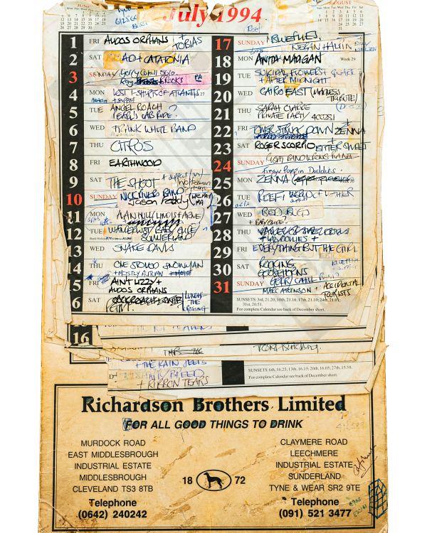 1994 July hand-written office wall calendar