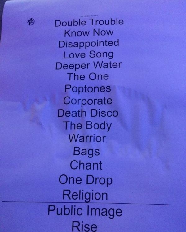 2015 Public Image Ltd set list at Fibbers