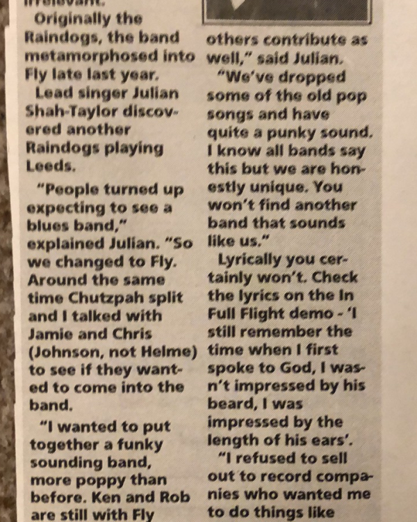 1995 Raindogs interview