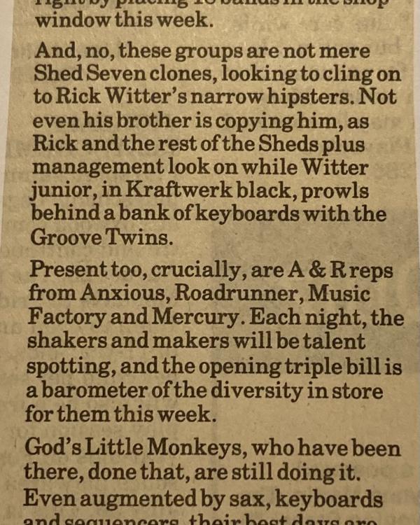 1996 York Awareness Week with God's Little Monkeys, Groove Twins, Probemeister