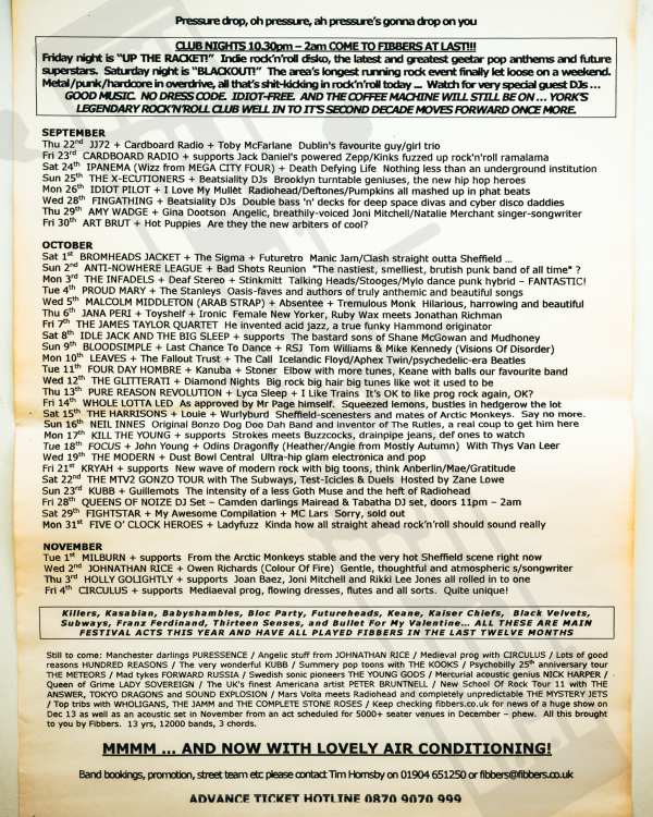 2005 September 'Pressure, oh pressure, pressure's gonna drop on you' listings