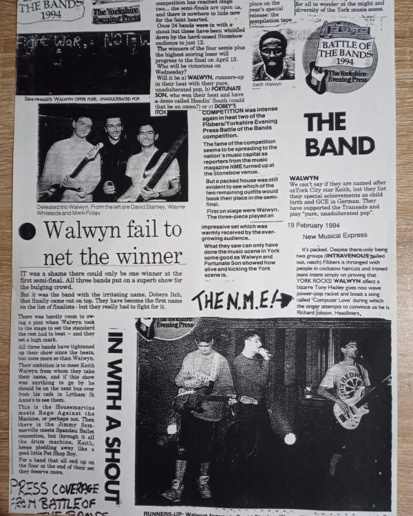 1994 Battle of the Bands review with Dobey's Itch, Fortunate Son, Walwyn and Intravenous