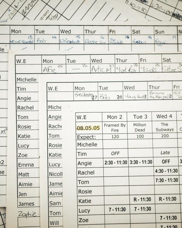 2006 July staff rotas