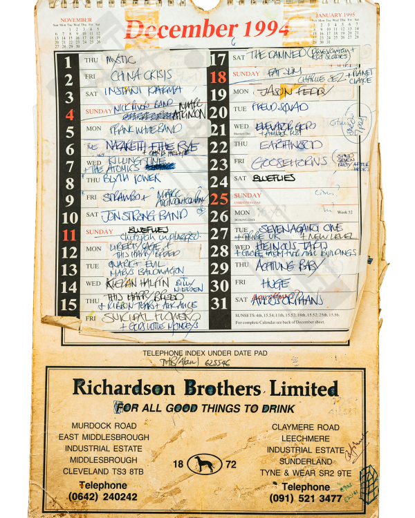 1994 December hand-written office wall calendar