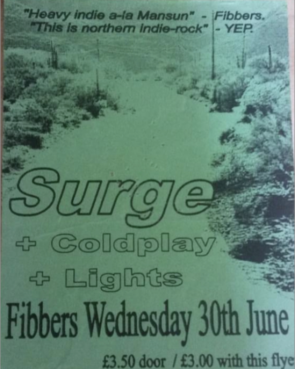 1999 SURGE, COLDPLAY & LIGHTS POSTER
