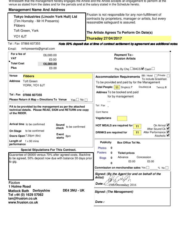 2016 PHIL RUDD CONTRACT