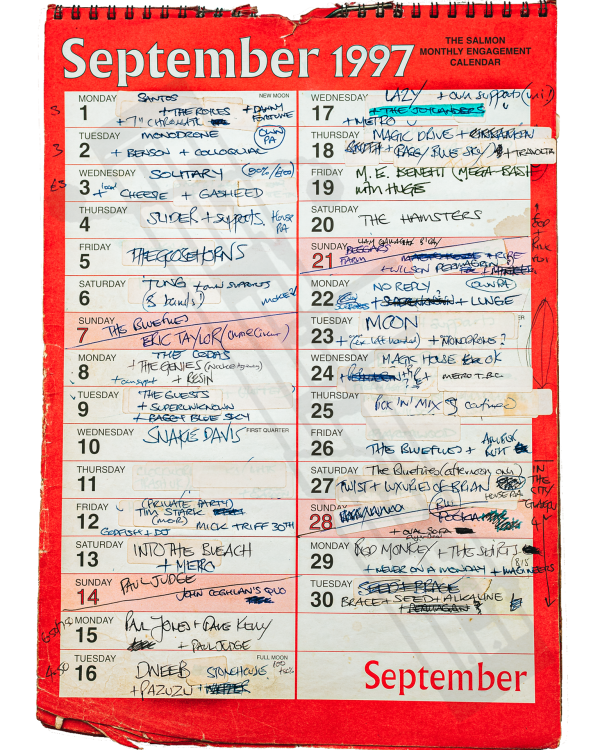 1997 September hand-written office wall calendar