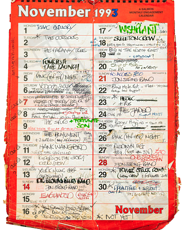 1993 November hand-written office wall calendar