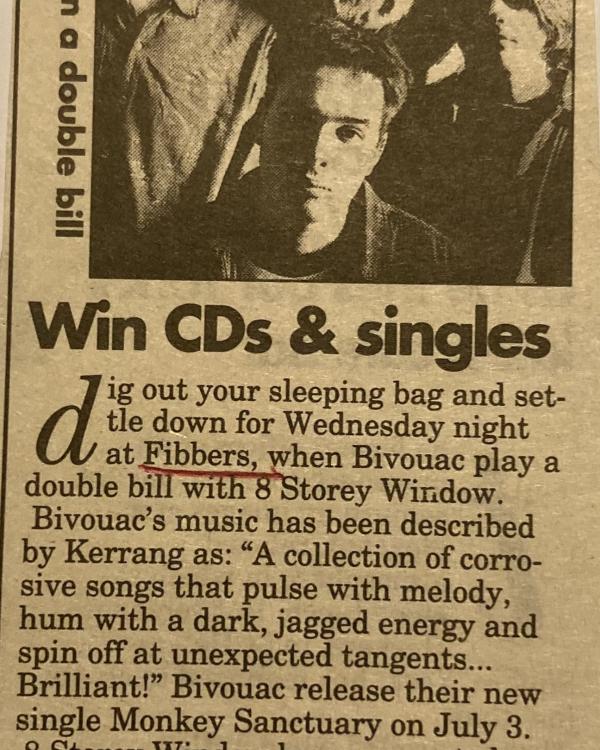 1995 Bivouac, 8 Storey Window previews and competition