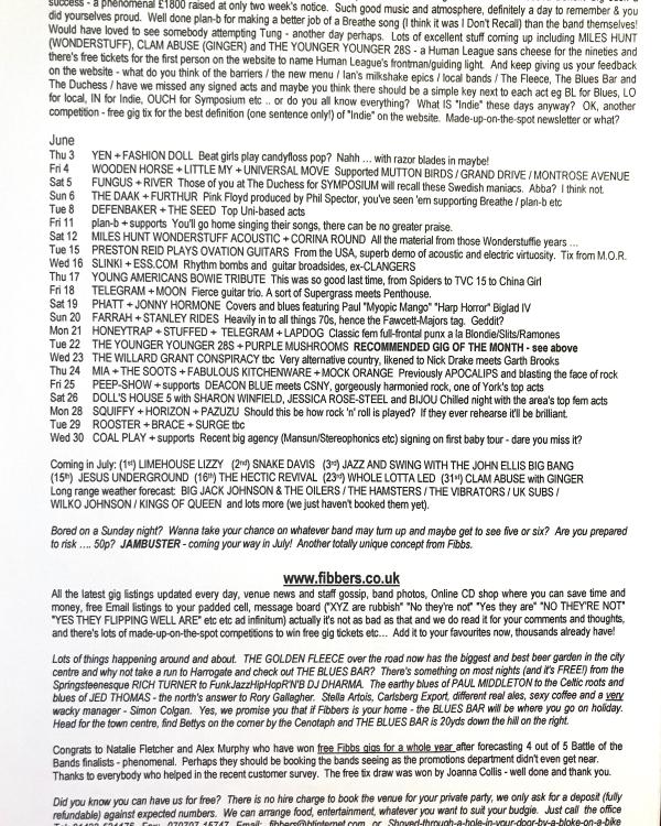 1999 June 'Wherever You Are, There You Go' listings