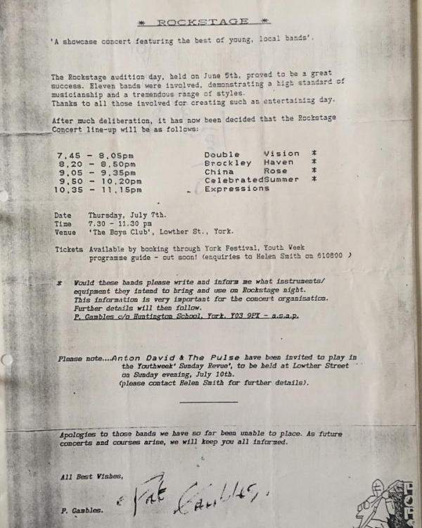 'Rockstage' with China Rose, Brockley Haven (Shed Seven),