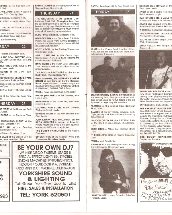 1992 YourK Music listings