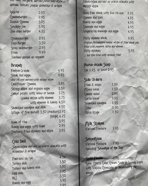 1995 Menu