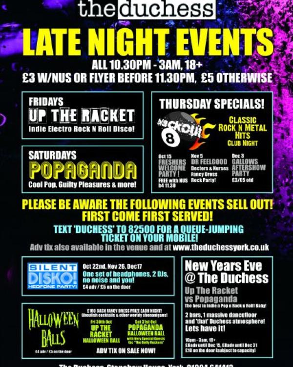 2008 Up The Racket, Popaganda, Halloween, Silent Disko, New Year's Eve