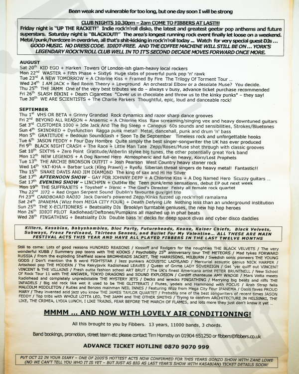 2005 August 'Been weak and vulnerable for too long, but one day soon I will be strong' listings