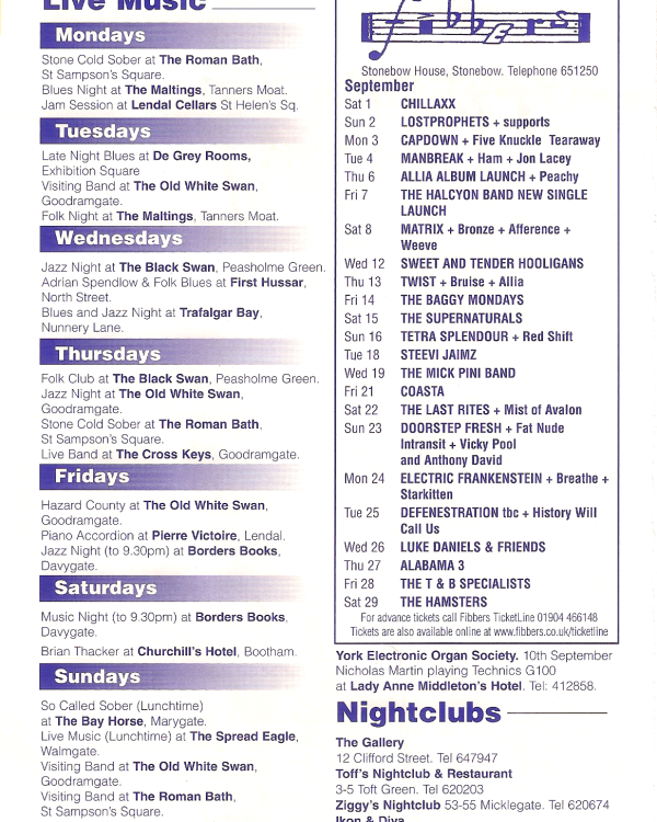 1993 Advert and listings