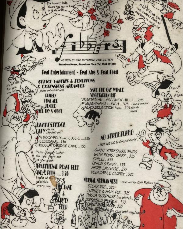 1993 The 'Pinocchio' menus