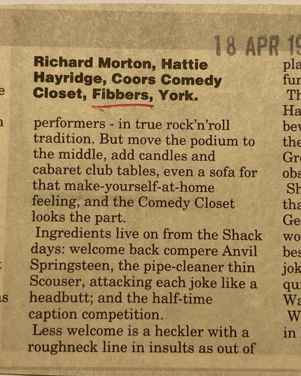 1994 Coors Comedy Club review