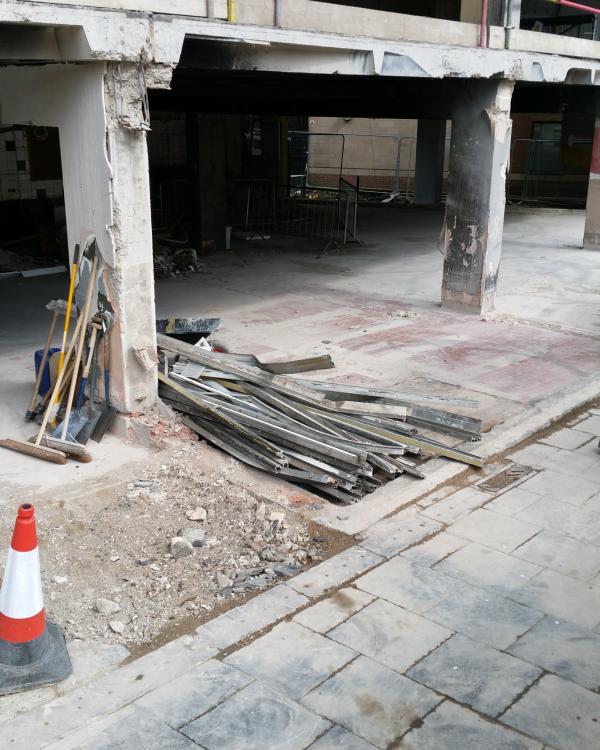 2016 Stonebow House demolition, front door