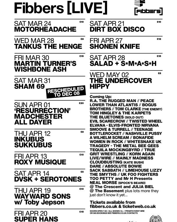 2018 March, April & May listings