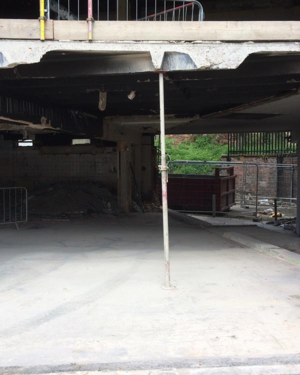 2016 Stonebow House demolition, stage and green room