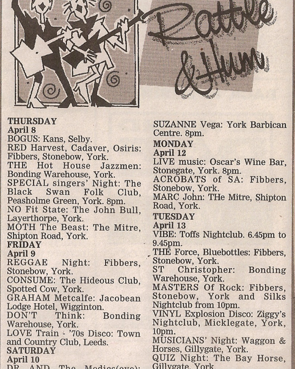 1993 April weekly listings