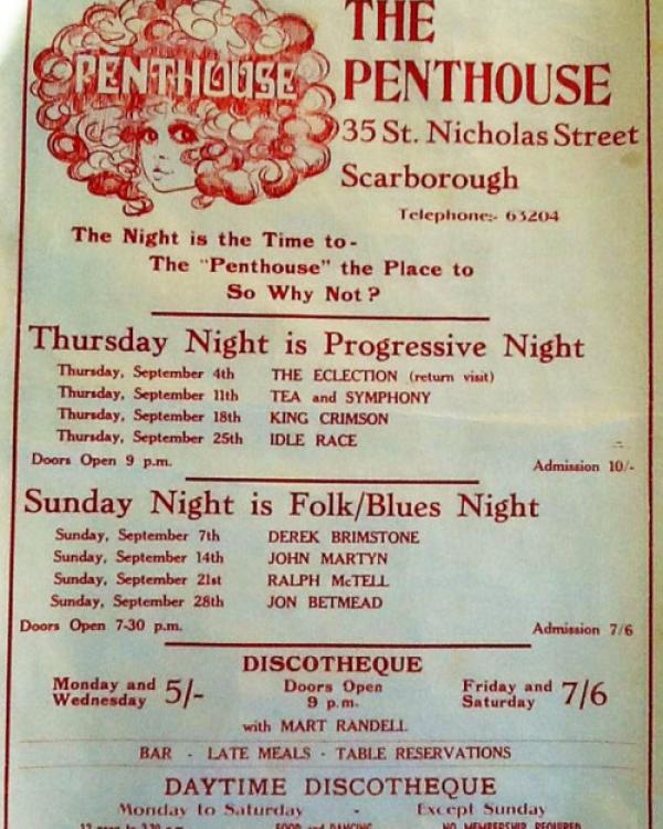 1977 Scarborough Penthouse (the inspiration for Fibbers)