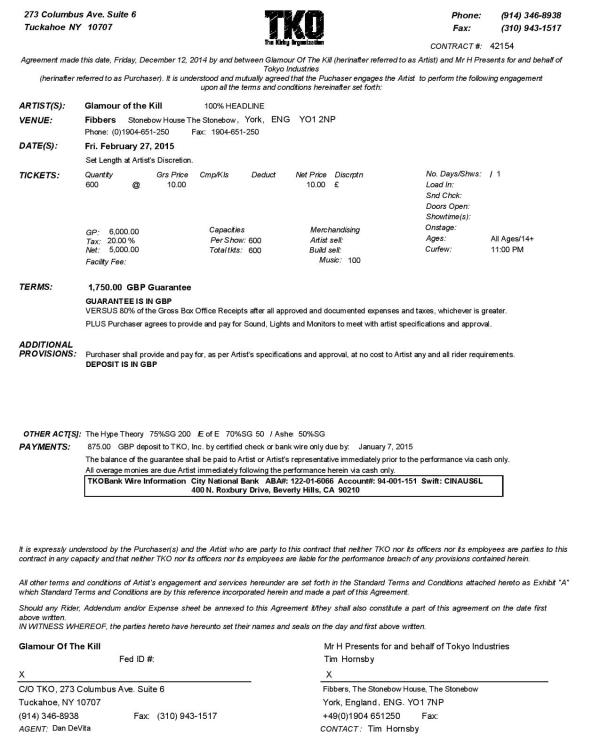 2015 Glamour Of The Kill