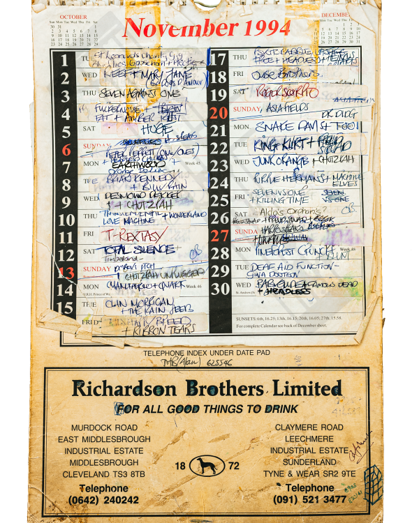 1994 November hand-written office wall calendar