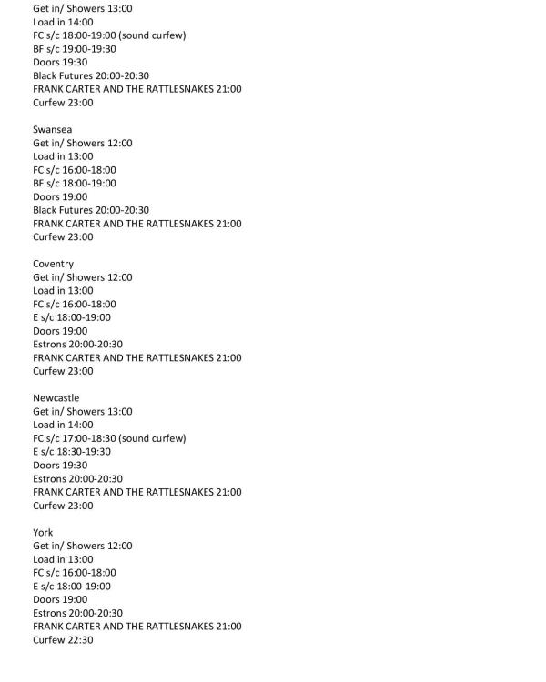 2019 Frank Carter & The Rattlesnakes