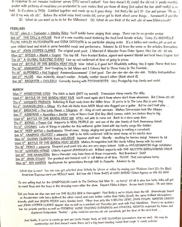 1999 February/March listings